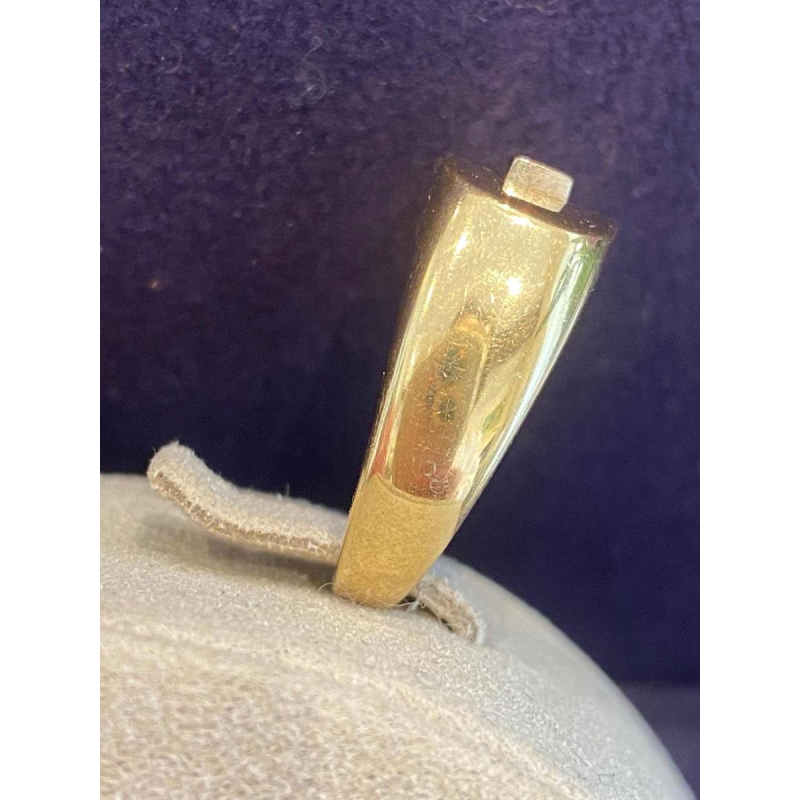 Modernistische twee gouden & diamanten ring, ca 1980