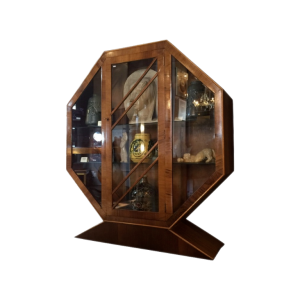 Art Deco Exotische Burl Walnut Vitrine