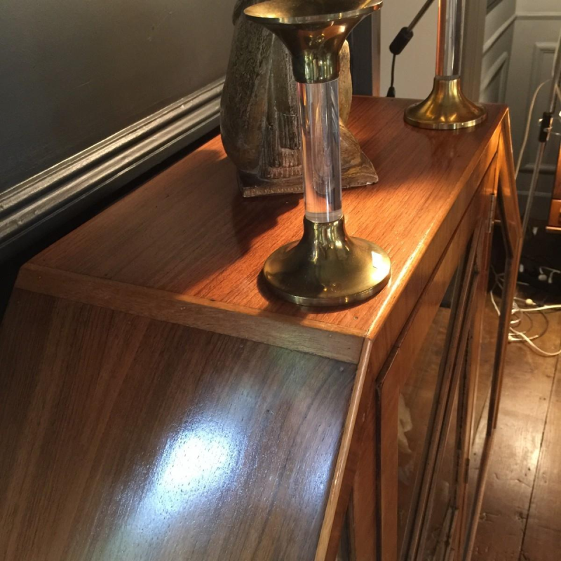 Art Deco Exotic Burl Walnut Showcase