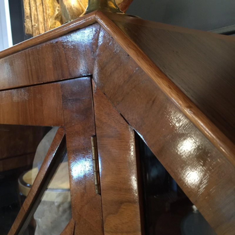 Art Deco Exotic Burl Walnut Showcase