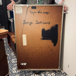 Serge Detriaux “Hope of a Dream” abstract painting oil on panel, ca 1970