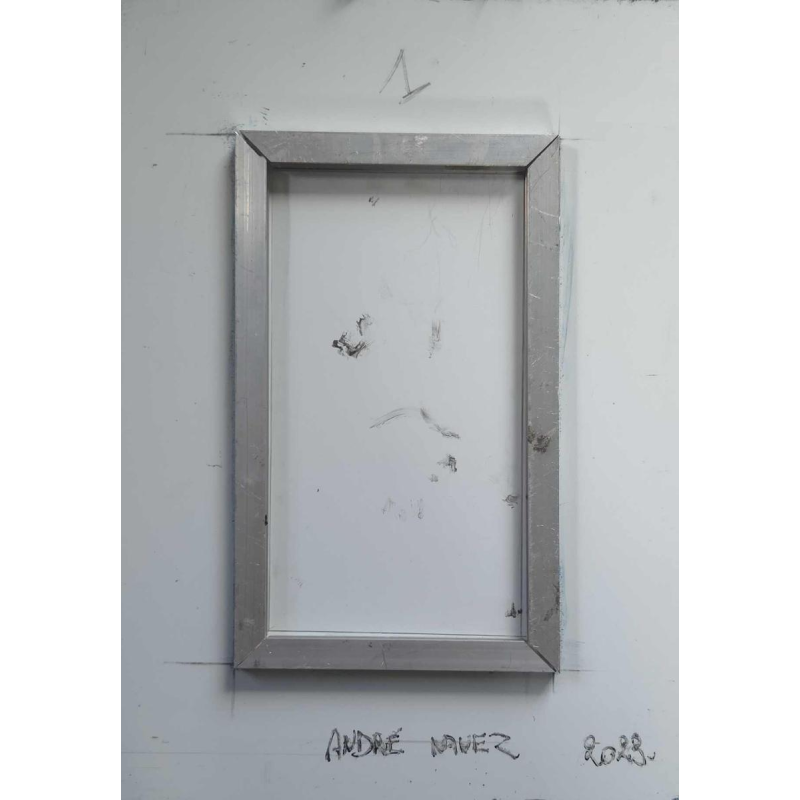 André Navez, abstract painting, cement on steel, 2023