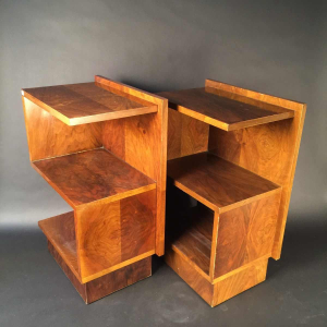 Paire de chevets Art Déco en noyer - Style De Coene - circa 1930