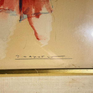 Paul Daxhelet “Afrikaanse dansers, eerste moeders, Ecuador” Afrikanistisch schilderij, ca. 1950