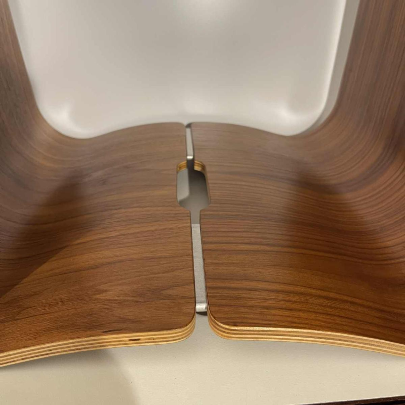 Paire de tabourets / tables d'appoint, palissandre aluminium, bois mutlipex courbé, Design scandinave ca 1970