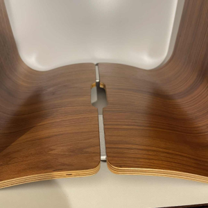 Paire de tabourets / tables d'appoint, palissandre aluminium, bois mutlipex courbé, Design scandinave ca 1970