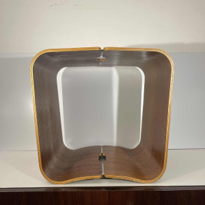 Pair of stools / side tables, rosewood aluminum, curved mutlipex wood, Scandinavian design ca 1970