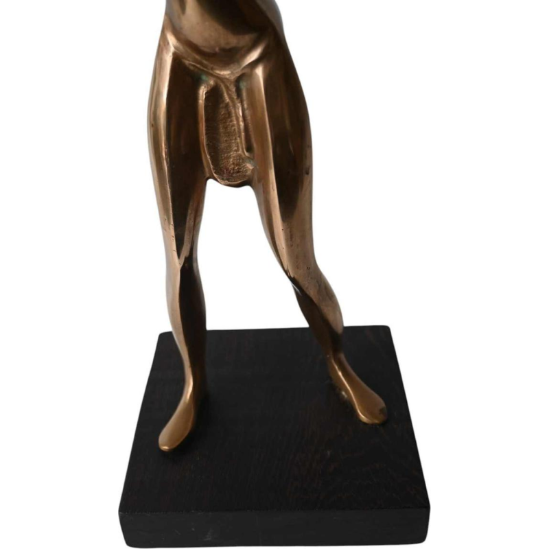 Statue africaniste en laiton poli, style Karl Hagenauer, ca 1950