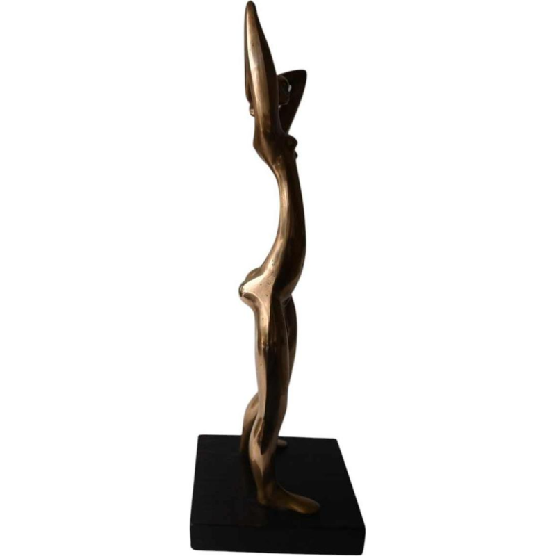 Africanist statue in polished brass, Karl Hagenauer style, ca 1950