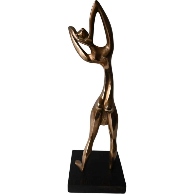 Africanist statue in polished brass, Karl Hagenauer style, ca 1950