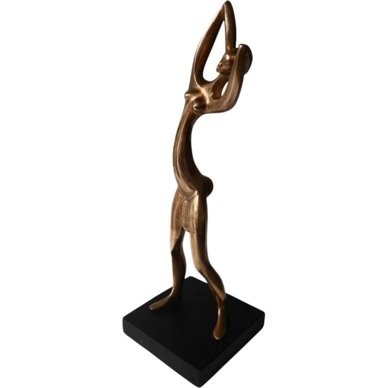 Africanist statue in polished brass, Karl Hagenauer style, ca 1950