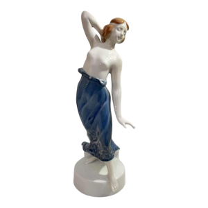 BERTHOLD BOEHS for ROSENTHAL Ionian Dancer Art Nouveau sculpture 1913, enamelled porcelain, female figurine K201