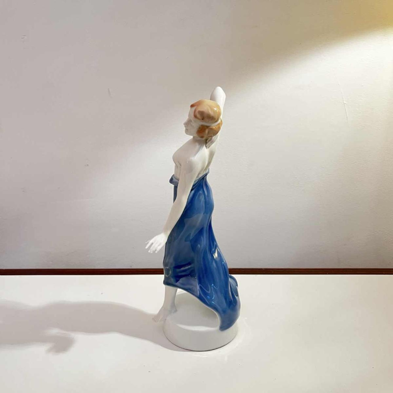 BERTHOLD BOEHS for ROSENTHAL Ionian Dancer Art Nouveau sculpture 1913, enamelled porcelain, female figurine K201