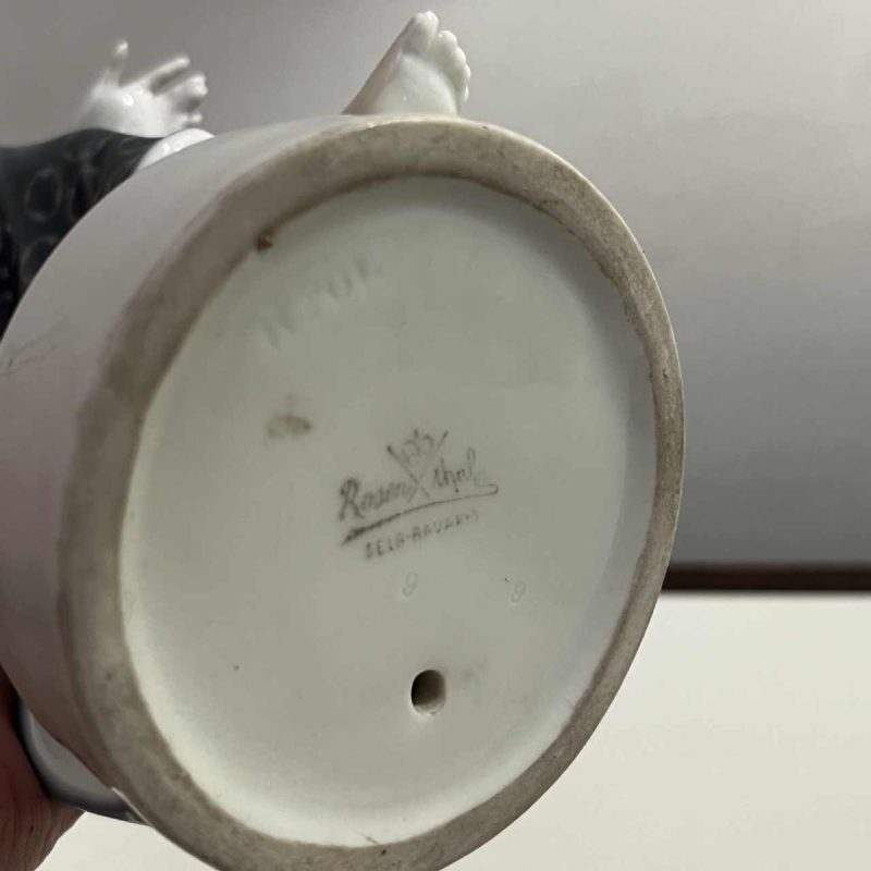 BERTHOLD BOEHS voor ROSENTHAL 'Ionische Danseres' Art Nouveau sculptuur 1913, geëmailleerd porselein, vrouwenbeeldje K201