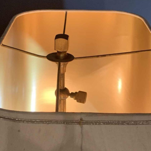 WILLY DARO, Grande Lampe Agate Géode, Pied en Bronze, Hollywood Regency 1970s