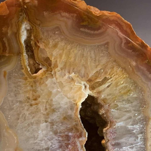 WILLY DARO, Large Agate Geode Stone Table Lamp, Bronze Brass Hollywood Regency