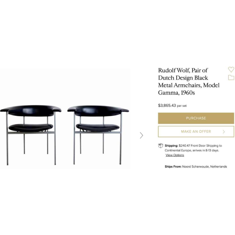 RUDOLF WOLF pour Gaasbeck en Van Tiel (Pays-Bas), Fauteuil Meander GAMMA, 1963