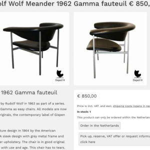 RUDOLF WOLF pour Gaasbeck en Van Tiel (Pays-Bas), Fauteuil Meander GAMMA, 1963