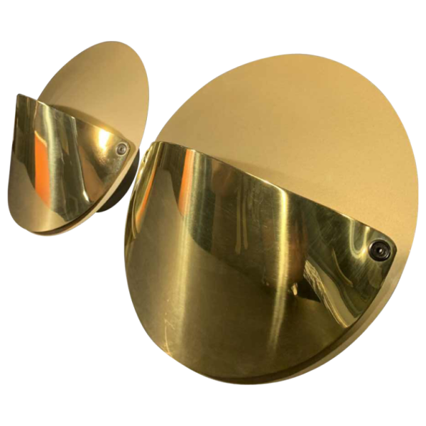 ACHILLE CASTIGLIONI for FLOS "Giovi", Pair gilded brass wall lights sconces 1982