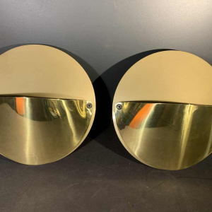 ACHILLE CASTIGLIONI for FLOS "Giovi", Pair gilded brass wall lights sconces 1982