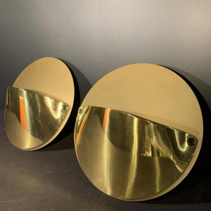 ACHILLE CASTIGLIONI pour FLOS " Giovi ", Paire d'appliques Laiton doré, 1982