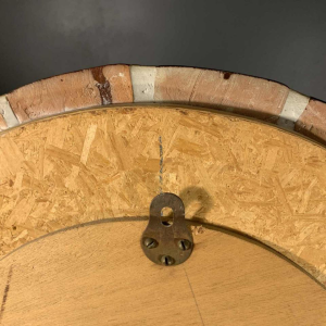 ROGER CAPRON à VALLAURIS, miroir en carreaux de céramique, décor feuilles, 1970