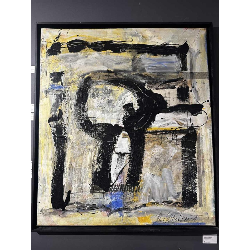 Nicole Callebaut 'Porte N°1' tableau abstrait, technique mixte, 1993
