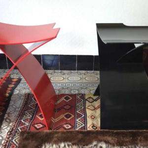 Pierre Jacob “Silence“ tabouret en métal acier laqué rouge, XXIe s