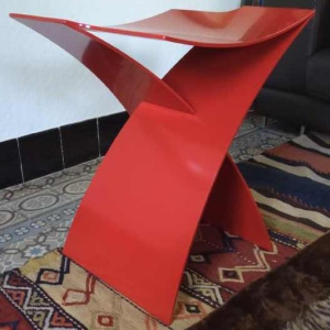 Pierre Jacob “Silence“ tabouret en métal acier laqué rouge, XXIe s