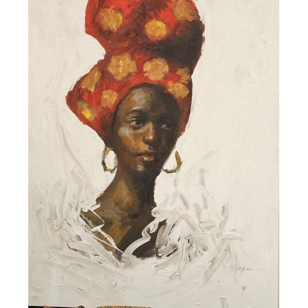 Benjamin NIYOMUGABO 'Elégance' olieverf op doek, 2024