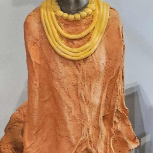 Adama Gandema 'Homme Massaï" sculpture en bronze à la cire perdue 1,20m, XXIe s