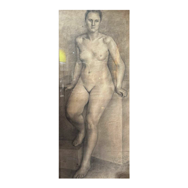 Dessin anonyme, mine de plomb, nu féminin, 20e siècle