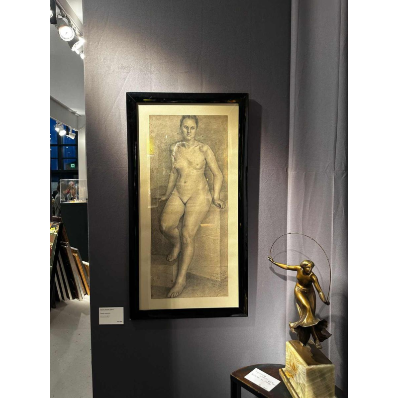 Anonymous drawing, graphite, female nude, 20th century