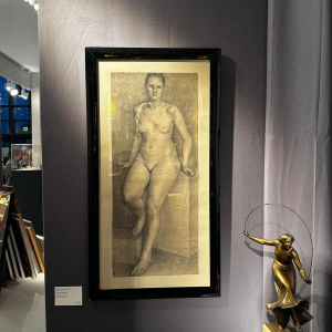 Anonymous drawing, graphite, female nude, 20th century