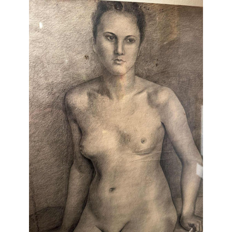 Dessin anonyme, mine de plomb, nu féminin, 20e siècle