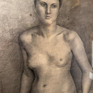 Anonieme tekening, grafiet, vrouwelijk naakt, 20e eeuw