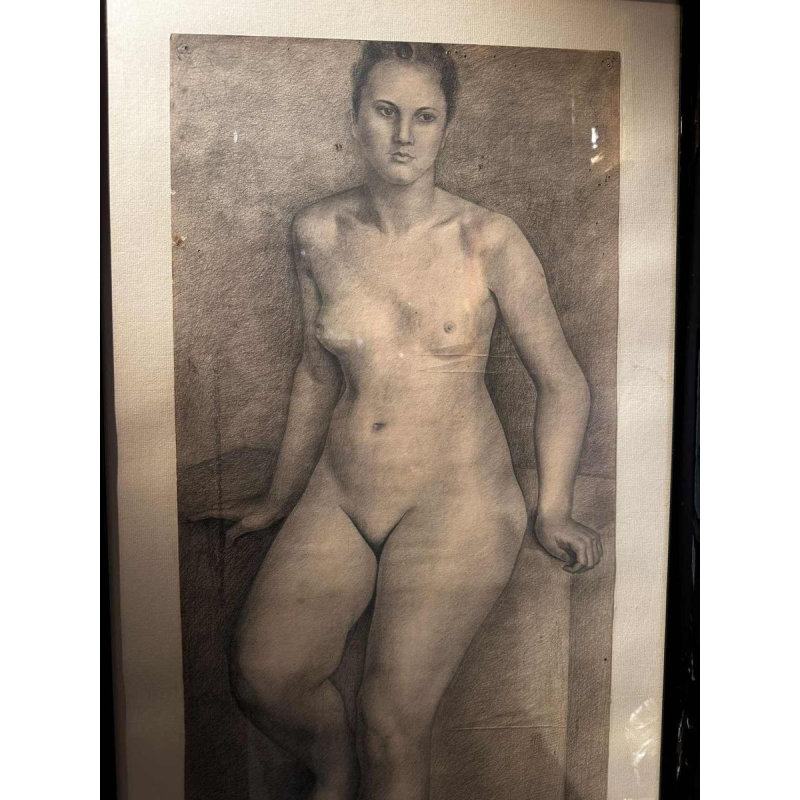 Dessin anonyme, mine de plomb, nu féminin, 20e siècle