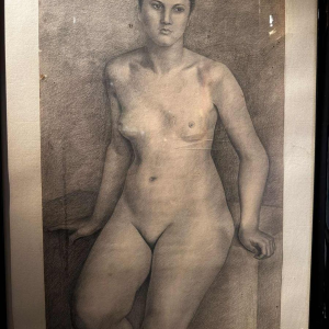 Dessin anonyme, mine de plomb, nu féminin, 20e siècle