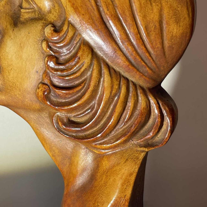 ANTONIO BANCHELLI 'Profile of garçonne woman' Art Deco terracotta sculpture, ca 1925