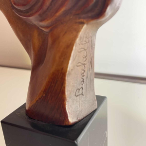 ANTONIO BANCHELLI 'Profile of garçonne woman' Art Deco terracotta sculpture, ca 1925