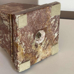 LEONILDO GIANNONI (attr) 'Naakte danseres met schijven' Art Deco sculptuur van gepolychromeerd brons. ca 1930