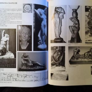 LEONILDO GIANNONI (attr) 'Naakte danseres met schijven' Art Deco sculptuur van gepolychromeerd brons. ca 1930