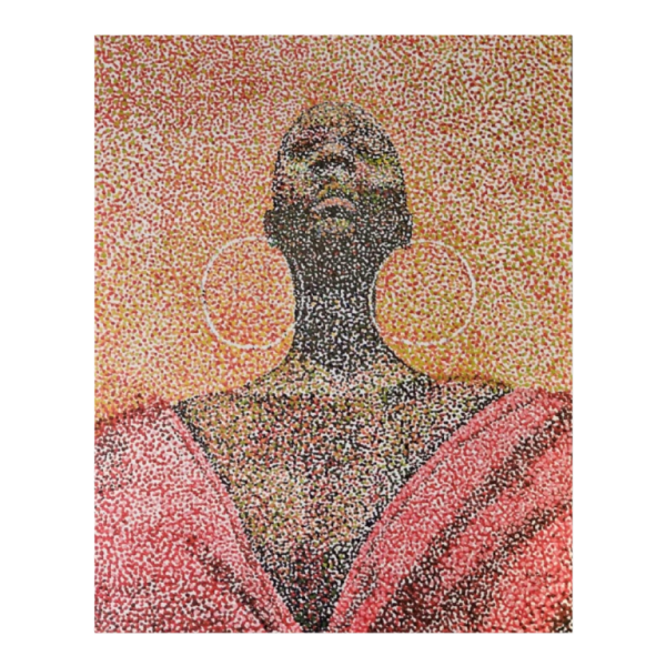 Daniel MURISA 'Zonnevrouw' schilderij olieverf op metaal, 2024