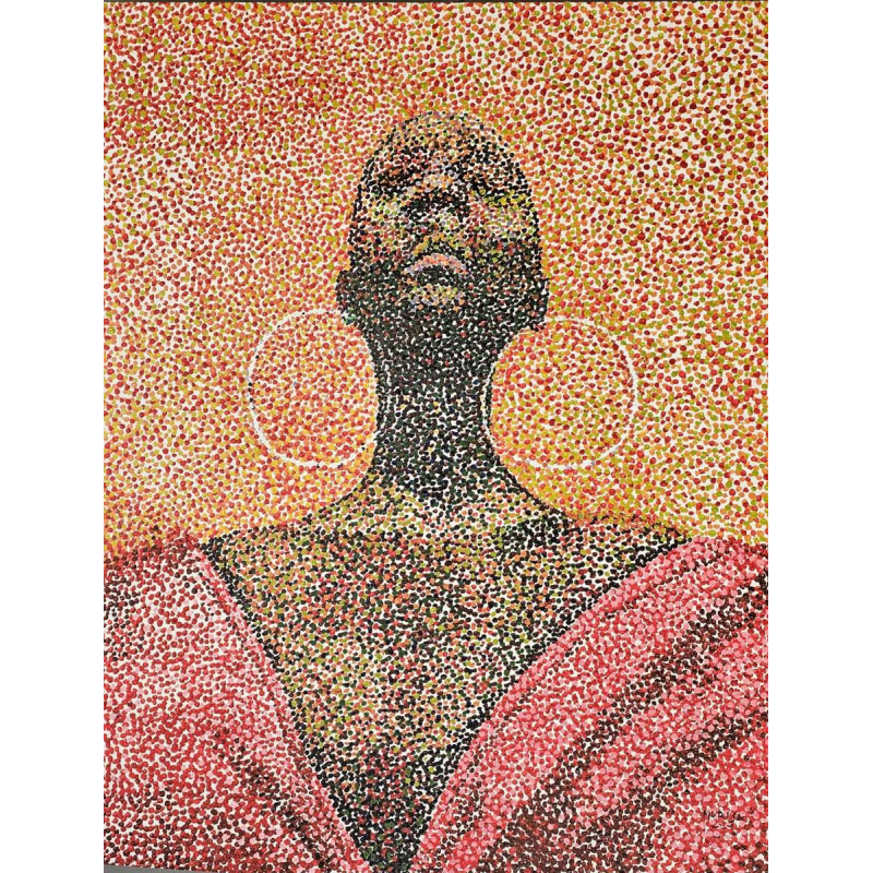 Daniel MURISA Solar Woman painting oil on metal, 2024