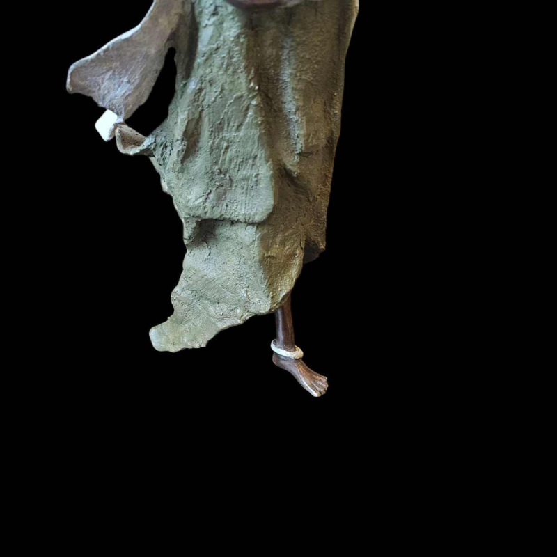 Adama Gandema Maternité bronze sculpture with lost wax patina, 21st c