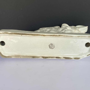 L. François / Saint Radegonde, sculpture Éléphants, céramique faïence craquelée Art Déco, 1931