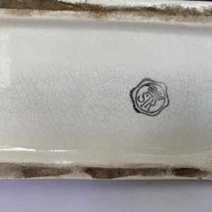 L. François / Saint Radegonde, Olifanten sculptuur, Art Deco gebarsten aardewerk, 1931