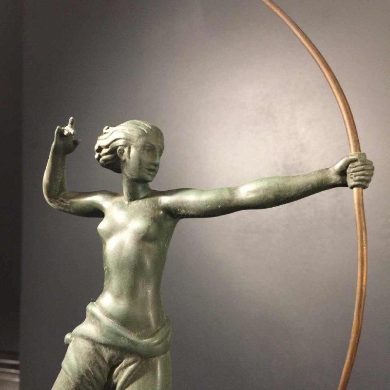 DEMARCO - Max Le Verrier " Diane Chasseresse ", sculpture femme Art Déco, 1935