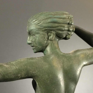 DEMARCO - Max Le Verrier "Diane Chasseresse", Art Deco woman sculpture, 1935