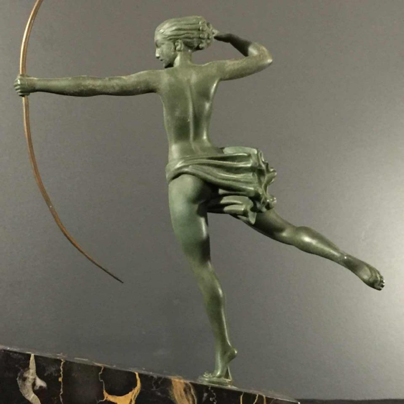 DEMARCO - Max Le Verrier "Diane Chasseresse", Art Deco woman sculpture, 1935